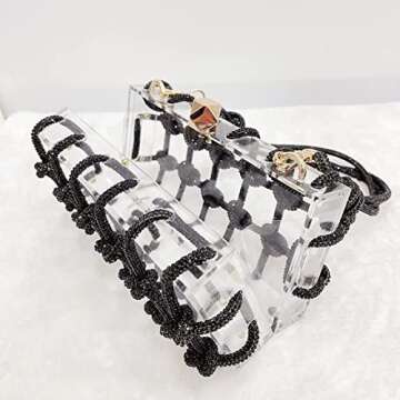 Clear Acrylic Bag Rhinestone Acrylic Clutch Crystal Evening Purses for Women Glitter Handbag for Wedding Cocktail Party Prom