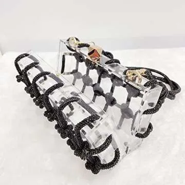 Clear Acrylic Bag Rhinestone Acrylic Clutch Crystal Evening Purses for Women Glitter Handbag for Wedding Cocktail Party Prom