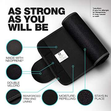 ActiveGear Waist Trimmer Belt for Stomach and Back Lumbar Support, Medium: 8" x 42" - Blue