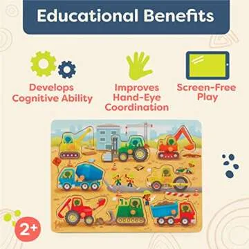 B. toys Peek & Explore Construction Truck Puzzle for Toddlers