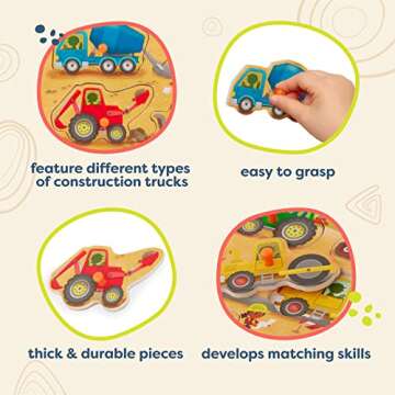 B. toys Peek & Explore Construction Truck Puzzle for Toddlers