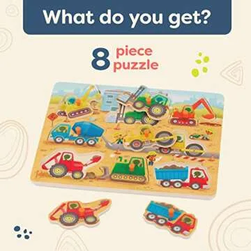 B. toys Peek & Explore Construction Truck Puzzle for Toddlers