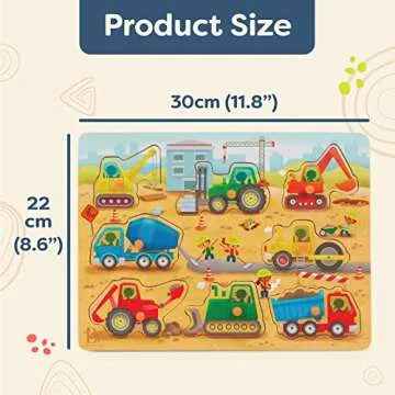 B. toys Peek & Explore Construction Truck Puzzle for Toddlers