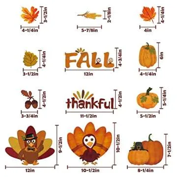 Ivenf Thanksgiving Window Clings for Autumn Decor