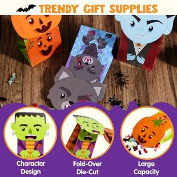 JOYIN Halloween Treat Goodies Bags – 36 Pcs, 8 Fun Designs for Halloween Parties