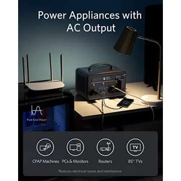 Anker Portable Generator 778Wh, 545 Portable Power Station (PowerHouse 778Wh), 500W Outdoor Generator with 110V 2-AC Outlets, 2X 60W PD Outputs and LED Light for RV, Camping, Emergencies, and More