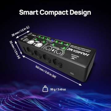 CME H4MIDI WC – Advanced USB Host MIDI Interface with Router, Filter, Mapper, Optional WIDI Bluetooth MIDI, Standalone 9V Power mode - Perfect for Guitarists and Producers