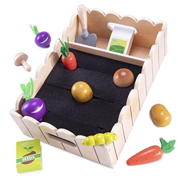 My Little Garden Wooden Vegetable Playset for Kids