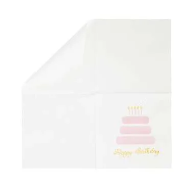 Light Pink Happy Birthday Napkins for Parties 50 Pack