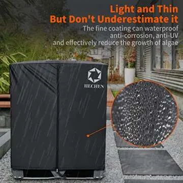 IBC Tote Cover,Zipper,420D Heavy Duty Nano Materials Waterproof,Fit 275 Gallon Water Tank(Black)