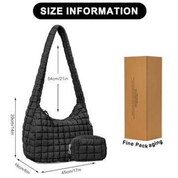Stylish Quilted Puffer Tote Bag for Women - Ideal Gift