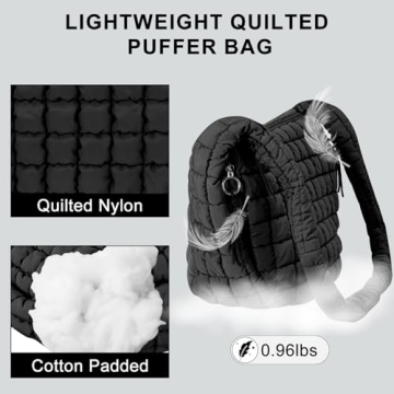 Stylish Quilted Puffer Tote Bag for Women - Ideal Gift
