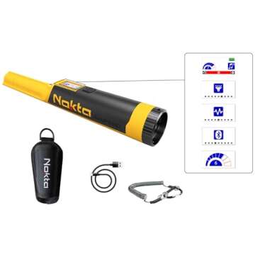 NOKTA AccuPOINT Metal Detector Pinpointer, Professional Waterproof Handheld Pin Pointer Wand with Color LCD Screen, Gold & Iron Tones NOKTA DETECTION TECHNOLOGIES
