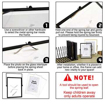 Miaowater 4x6 Picture Frames,Black Photo Frame Decor with Plexiglas Cover High Definition Glass Desk Pictures Display