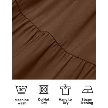 ZESICA Women's Boho Off Shoulder Maxi Dress in Coffee