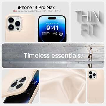 Spigen Thin Fit Designed for iPhone 14 Pro Max Case (2022) [Military-Grade Protection] - Sand Beige