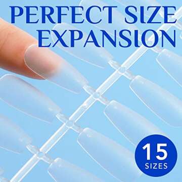 Coffin Nail Tips - BettyCora Soft Gel Nail Tips Pre Buffed Acrylic False Nail Tips for Press on Nails Extensions Tip DIY Manicure at Home, 300Pcs, 15Sizes, Full Matte, Medium Coffin