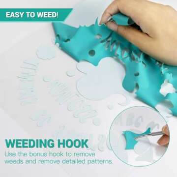 HTVRONT Heat Transfer Vinyl Bundle: 24 Pack 12"x12" Iron on Vinyl Sheets for T-Shirt, 21 Assorted Colors HTV Vinyl with 1 Teflon Sheet & Weeding Hooks