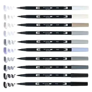 Tombow 56171 Dual Brush Pens - Blendable Grayscale Art