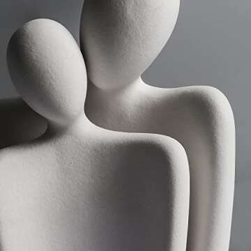 WANCHIY Modern Home Decor Lover Statues- 10'' Porcelain Sculptures for Shelf and Table Decor, Affect...