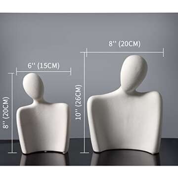 WANCHIY Modern Home Decor Lover Statues- 10'' Porcelain Sculptures for Shelf and Table Decor, Affectionate Couple Art Ceramic Sculpture- Romantic Figurine for Home, Bedroom, Livingroom, Office Decor