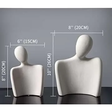 WANCHIY Modern Home Decor Lover Statues- 10'' Porcelain Sculptures for Shelf and Table Decor, Affectionate Couple Art Ceramic Sculpture- Romantic Figurine for Home, Bedroom, Livingroom, Office Decor