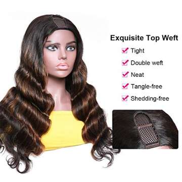 UNICE 18 inch Ombre Highlight U Part Wig for Women