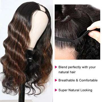 UNICE 18 inch Ombre Highlight U Part Wig for Women