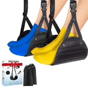 Elevate Your Travel Game with Our 2-Pack Airplane Foot Hammocks - Essential Comfort for Long Flights...