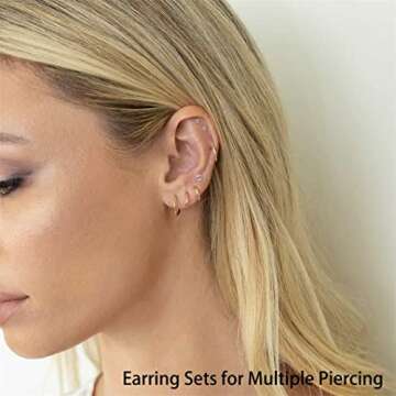 Dainty 6 Pairs of Lightweight 14K Gold Plated Earrings