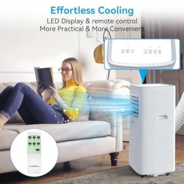 Coolblus 8500 BTU Portable Air Conditioners Cool Up to 360 Sq.Ft,3 IN 1 portable ac unit with Remote Control/LED Display/24Hrs Timer/Window Installation Kit & Screwdriver,White, A019KS
