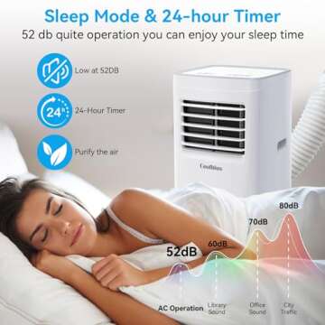 Coolblus 8500 BTU Portable Air Conditioners Cool Up to 360 Sq.Ft,3 IN 1 portable ac unit with Remote Control/LED Display/24Hrs Timer/Window Installation Kit & Screwdriver,White, A019KS