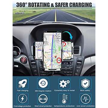 Wireless Car Charger,10W Qi Fast Charging Auto-Clamping Car Phone Mount Air Vent Phone Holder Compatible with iPhone 13/12/12Pro/SE/11/11Pro/11ProMax/XSMax/XS/XR,Samsung S10/S9/S8/Note10