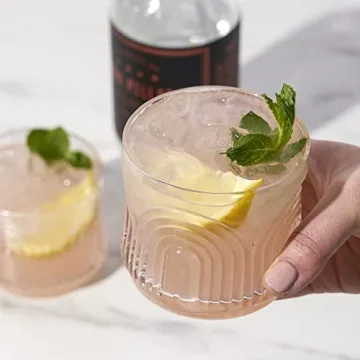 Viski Beau Stemless Lowball Glasses Set of 4 - 11oz