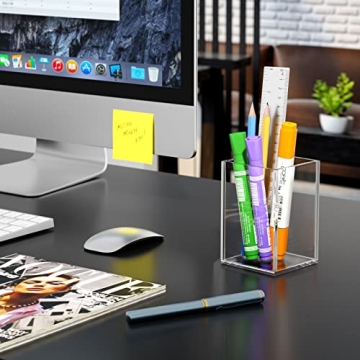 NIUBEE Acrylic 4 Pack Desktop Stationery Organizer Set