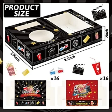 OBUSATT Movie Night Snack Trays - 32 Disposable Holders