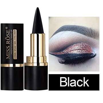 MISS ROSE M Gel/Cream Eyeliner Tool Smudge Proof Matte Black Eye-liner Pencil Tattoo Eyeliner Pen, E...