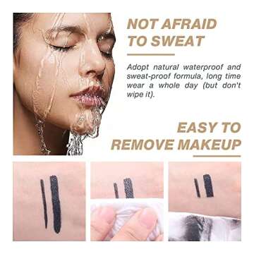 MISS ROSE M Gel/Cream Eyeliner Tool Smudge Proof Matte Black Eye-liner Pencil Tattoo Eyeliner Pen, Eyeliner Gel Stick Makeup Eye-liners for Women Girls (Black)