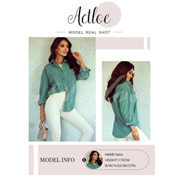 Actloe Women's Corduroy Shacket for Chic Layering