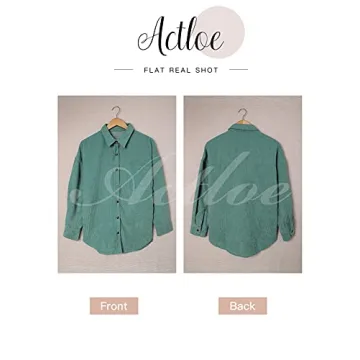 Actloe Women's Corduroy Shacket for Chic Layering