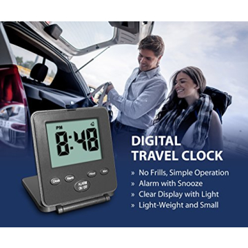 Digital Travel Alarm Clock with Loud Alarm & Snooze