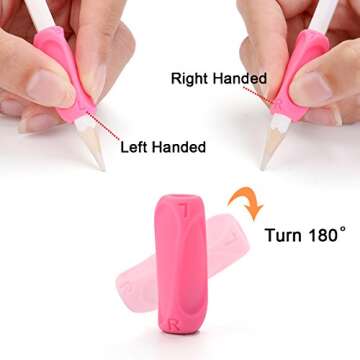 ChenYi Pencil Grils, Writing Aid Grip Posture Correction Ergonomic Pencil Holder Grips Handwriting Grips Assorted Colors Kids Toddler Adults Special Needs Righties Lefies (10pcs)