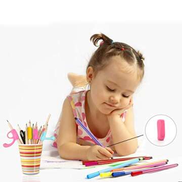 ChenYi Pencil Grils, Writing Aid Grip Posture Correction Ergonomic Pencil Holder Grips Handwriting Grips Assorted Colors Kids Toddler Adults Special Needs Righties Lefies (10pcs)