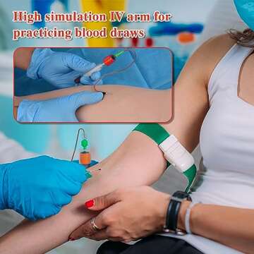 SimCoach Phlebotomy Practice Kit for Injection Training, IV Practice Kit with Phlebotomy Arm, Venipu...