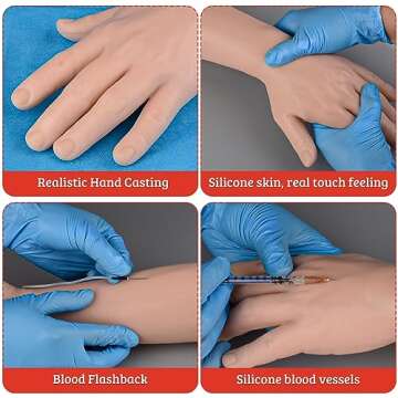 SimCoach Phlebotomy Practice Kit for Injection Training, IV Practice Kit with Phlebotomy Arm, Venipuncture and Blood Draw Practice Kit for Medical Students, Education Training Only