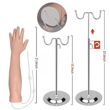 SimCoach Phlebotomy Practice Kit for Injection Training, IV Practice Kit with Phlebotomy Arm, Venipuncture and Blood Draw Practice Kit for Medical Students, Education Training Only