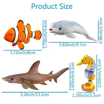 TOYMANY 14-Piece Sea Animal Figurines Set for Kids