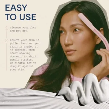 The Skinny Confidential Hot Shave Dermaplane Razor - Gentle & No Peach Fuzz Face Razors for Women for Smooth & Radiant Skin - Facial Hair Shaving & Exfoliating Skincare, Dermaplaning Tool Face Shaver