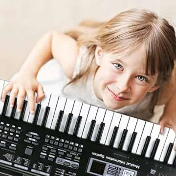 Digital Music Piano Keyboard 61 Key - Portable Electronic Musical Instrument with Microphone Kids Piano Musical Teaching Keyboard Toy for Birthday Christmas Festival Gift