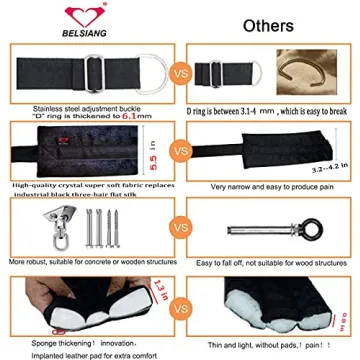 BELSIANG Adult Sex Swing and 360 Degree Spinning Indoor Swing, Sex Swing Set with Premium Paint Stand and Widened Thick Comfortable Swing for Couples Ceiling (Pillow Extreme, Black)